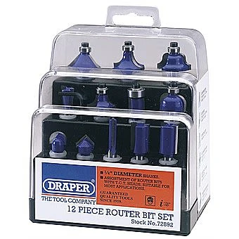 Draper 72892 12 Piece 1/4" TCT Router Bit Set 1 Draper 72892 12 Piece 1/4" TCT Router Bit Set
