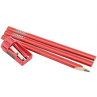 Draper 50990 6 Carpenter Pencils And Sharpener Set 1 Draper 50990 6 Carpenter Pencils And Sharpener Set