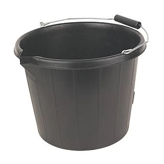 Black Builders Bucket With Pouring Lip 14.5 Litres 1 Black Builders Bucket With Pouring Lip 14.5 Litres