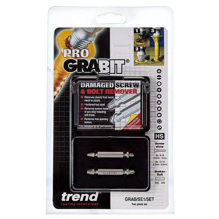 Trend GRAB/SE1/SET Grabit Damaged Screw And Bolt Remover/Extractor 2 Piece Set 2 Trend GRAB/SE1/SET Grabit Damaged Screw And Bolt Remover/Extractor 2 Piece Set - Image 2