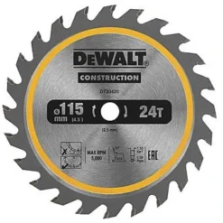 DeWalt DT20420 115 X 9.5mm TCT Saw Blade 24T (Suits DCS571)