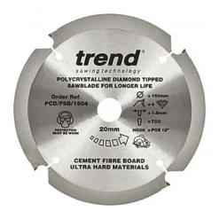 Trend 160mm 4T Fibreboard PCB Saw Blade PCD/FSB/1604