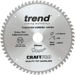 Trend CSB/CC21660 216mm 60T Circular Saw Blade