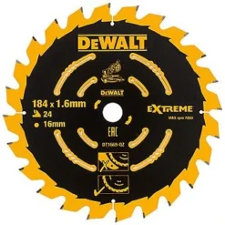 Dewalt DT1669 Coarse Mitre Saw Blade 184mm X 16mm X 24T For DCS365