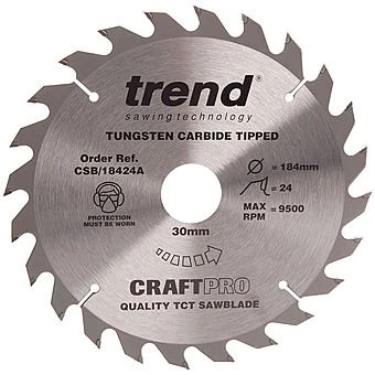 Trend CSB/18424A 184mm Circular Saw Blade 24T 1 Trend CSB/18424A 184mm Circular Saw Blade 24T