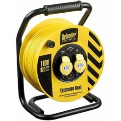 Defender 110v Twin Outlet Extension Cable Reel