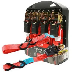 Timco 4 Pack 250kg Ratchet Straps 5m X 25mm