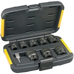 DeWalt DT7507 9 Piece 1/2" Impact Socket Set With 1/4" Hex Adaptor