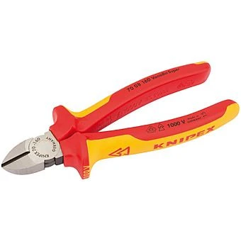 Knipex VDE Fully Insulated 160mm Diagonal Side Cutters 70-160 1 Knipex VDE Fully Insulated 160mm Diagonal Side Cutters 70-160